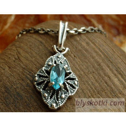 GLORIA - srebrny wisiorek z akwamarynem