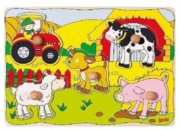 Goki, puzzle z uchwytami Farma