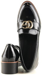 Damskie Mokasyny Buty Na Koturnie Potocki 12021Bk Czarne