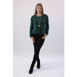 Delikatny klasyczny sweter Winter Butelkowa zieleń UNI