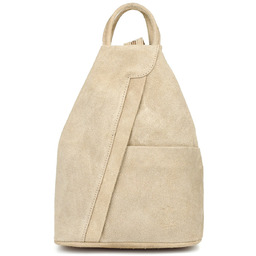 Beżowy Vera Pelle włoski Plecak Skórzany damski mały