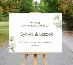 Plansza powitalna- Duży biały kwiat