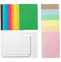 PAPIER KARTKI KOLOROWE RÓŻNE KOLORY ROZMIARY A4 A3