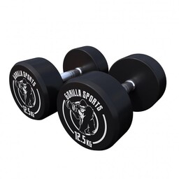 2X12,5 Kg Hantle Stałe Żeliwne Gumowane