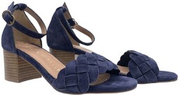 Buty damskie sandały niebieskie zamszowe plecione Pedro Miralles