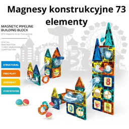 Magnetyczny zestaw klocków z labiryntem 73 elementy, solidne