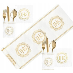 KOMUNIA zestaw na Komunię bieżnik serwetki