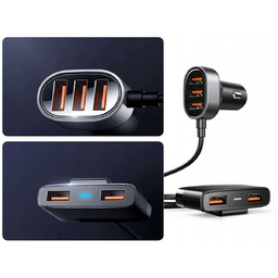 Ładowarka samochodowa Joyroom rozdzielacz 5x Usb 1.5m 6.2A