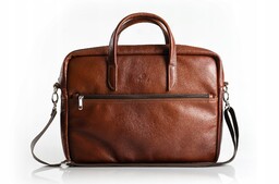 Torba Baltan Amber handmade 15,6" brąz skóra naturalna
