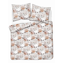 Detexpol Pościel z perkalu 160x200 biała w beżowe