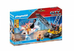 Playmobil, koparka linowa z elementem konstrukcyjnymi, zestaw