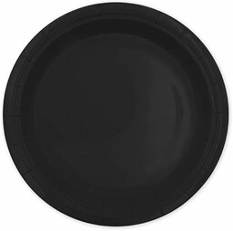 Talerzyki papierowe czarne - 18 cm - 6