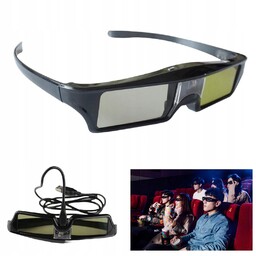 Okulary 3D aktywne DLP-Link 144Hz, ładowane Usb