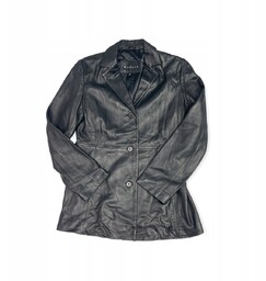 Skórzany czarny płaszcz damski WINLIT M