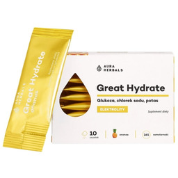 Great Hydrate, elektrolity ananas, Aura Herbals, 10 saszetek