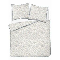 Detexpol Pościel z perkalu 160x200 kremowa w niebiesko-żółte