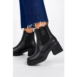 Botki Sergio Leone damskie na szerokim słupku guma