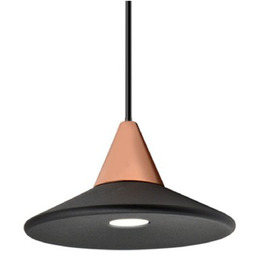 Lampa wisząca metalowa miedziana z czarnym kablem AZ3085