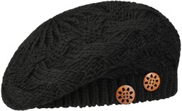 Beret z Dzianiny Jil by Lierys, czarny, One