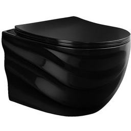 Czarna miska wc wisząca Rimless Tornado SKAL-BL-RIM-03 Hydrosan