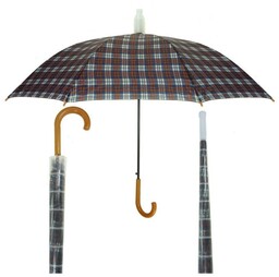 AR 6604A parasol damski w kratę z plastikowym