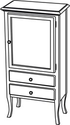 Sapho RETRO szafka 60x120x38cm starobiała prawa 1691