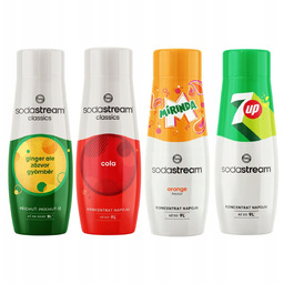 SODASTREAM Cola + Mirinda + 7Up + Imbir