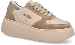 Skórzane sneakersy damskie - FILIPPO DP6047/24 BEŻOWE