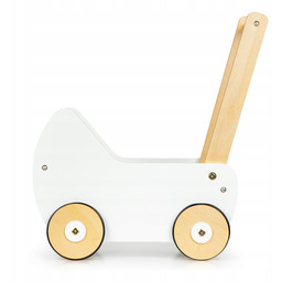 Drewniany wózek dla lalek pchacz chodzik Ecotoys