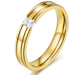 Złota Obrączka ze Stali Szlachetnej z Cyrkonią