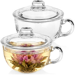Kubki z pokrywką szklane 520 ml 2 szt.