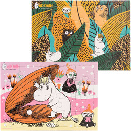 Puzzle ramkowe 2x20 el Muminki Moomin Migotka Bobek