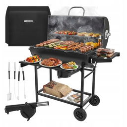 Grill ogrodowy z pokrywą 108x67x96cm z rusztem górnym