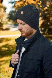 Męska Czapka Zimowa Beanie Brdrene CZ8 Ciemnoszara