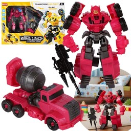 Zabawka ROBOT transformujący, różowy robot auto 2w1, zabawka