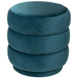 Pufa Sinan okrągła tapicerowana morska do salonu