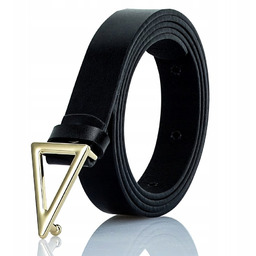 Skóra NATURALNA Pasek DAMSKI Klamra Złota TRÓJKAT