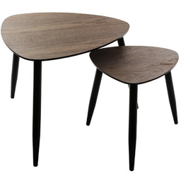 Zestaw 2 stolików kawowych Mileo S orzech drewniany