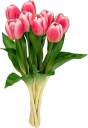 Softflame Sztuczne kwiaty, tulipan, różowy, 8 sztuk,