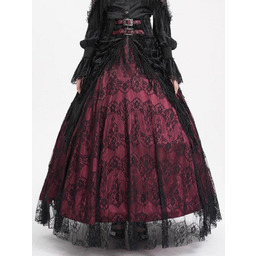 spódnica DEVIL FASHION - BLACK AND RED GOTHIC