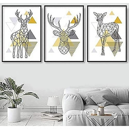 Artze Wall Art Skandynawski geometryczny jeleń jeleń Doe