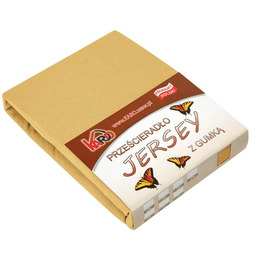 Prześcieradło jersey z gumką 120x200 musztardowe piaskowe P56-120