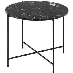 Stolik kawowy Avila okrągły czarny marmur 52 cm