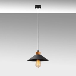 Opviq Lampa żyrandol GMN-00007 1-punktowa detal drewno czarny