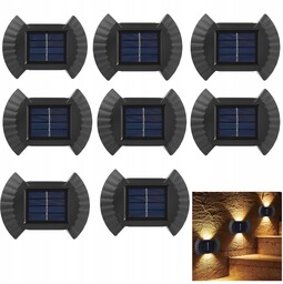 8x Lampa Solarna Led Elewacyjna Ścienna Kinkiet Lampka