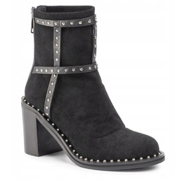 Eva Minge Damskie Botki Czarne Obcas 37 Włf