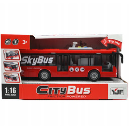 CZERWONY AUTOBUS LOTNISKO AIRPORT BUS ŚWIATŁO DŹWIĘK OTWIERANE