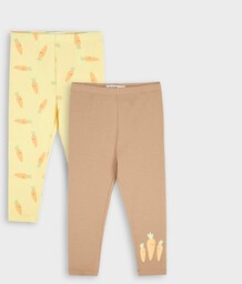 Sinsay - Legginsy 2 pack - Żółty