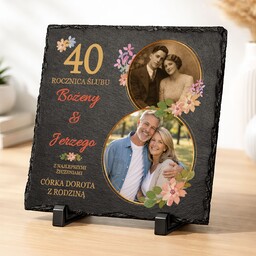 Kamienny łupek z nadrukiem 20x20 na 40 rocznicę