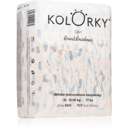 Kolorky Day Rain&Rainbow jednorazowe pieluszki EKO rozmiar XL
